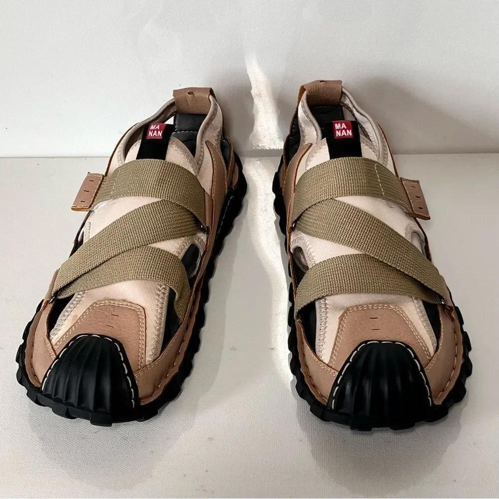 Dacomfy Mens Closed Toe Leather Sandals